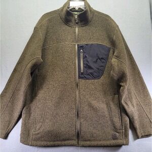 Aigle Polartec Fleece Brown Jacket‎ Full Zip Pockets Men's Size XXL Gorpcore Dad